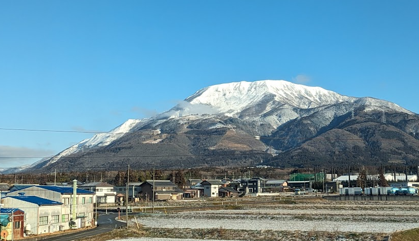 Mt. Ibuki from the Shinkansen window