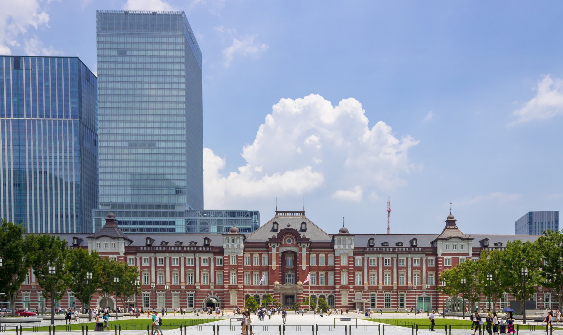 Tokyo Station’s three-storey red-brick Marunouchi front and its two domes