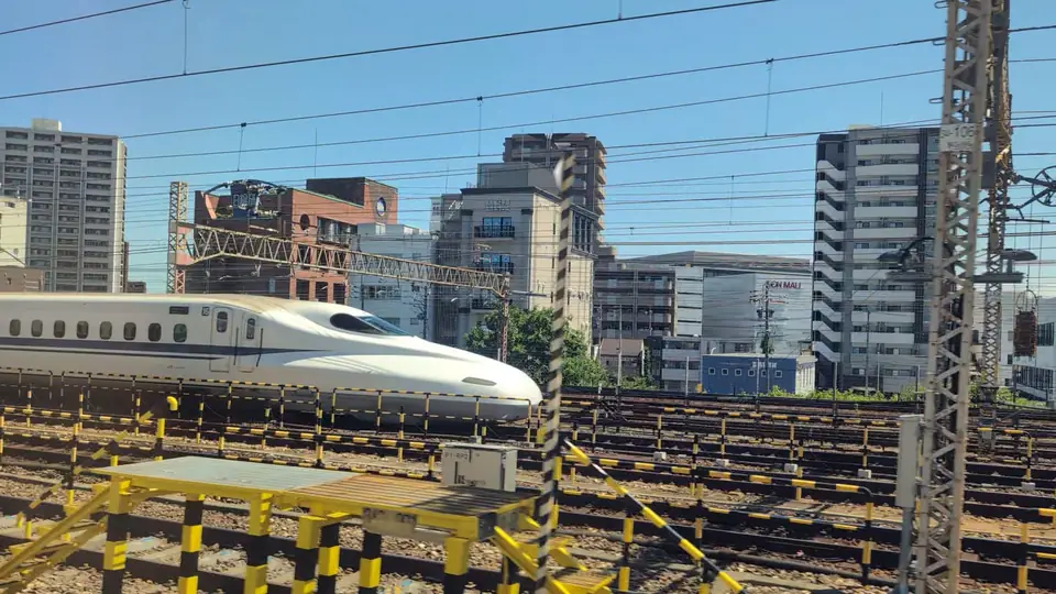 Urban view around Nagoya Station from the Shinkansen